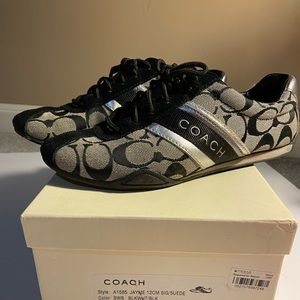 Coach black sneakers, size 6, black/silver